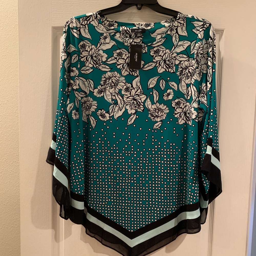 Alfani’s Sheer Accented Top